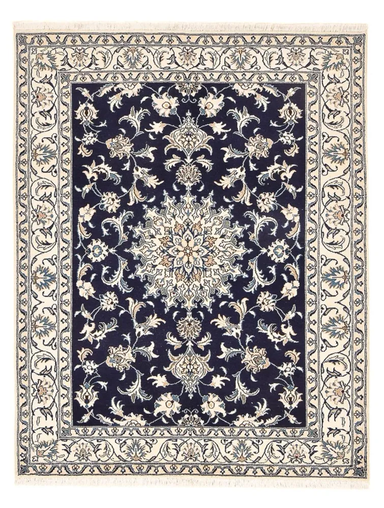 Persisk teppe - Nain - 194 x 146 cm - mørkeblå