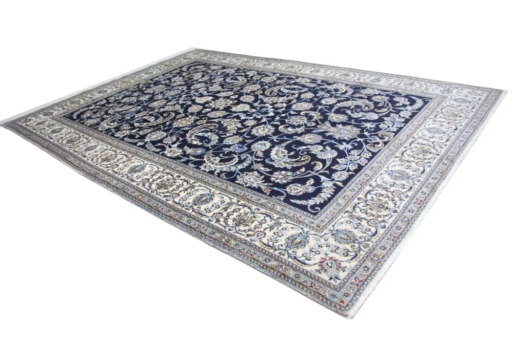 Persisk teppe - Nain - 334 x 245 cm - mørkeblå