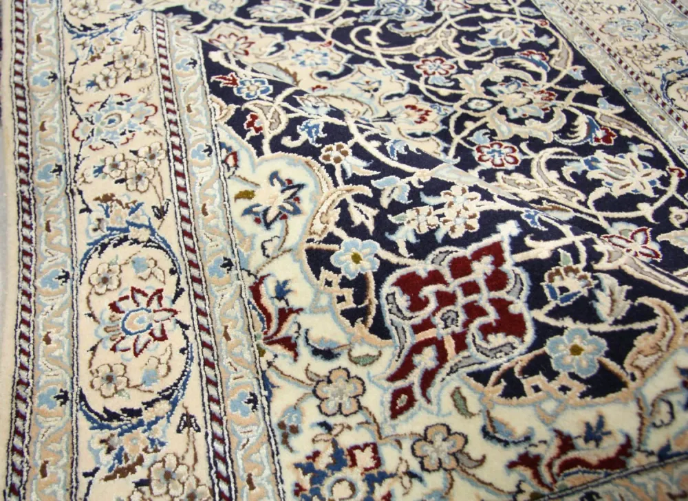 Persisk teppe - Nain - Premium - 152 x 106 cm - mørkeblå