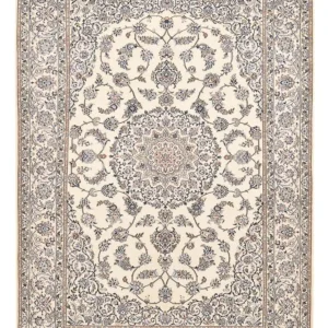 Persisk teppe - Nain - Premium - 219 x 146 cm - lysegrå