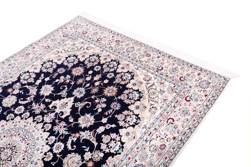 Persisk teppe - Nain - Premium - 240 x 154 cm - mørkeblå