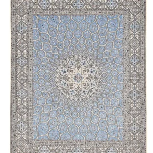 Persisk teppe - Nain - Premium - 314 x 253 cm - lyseblå