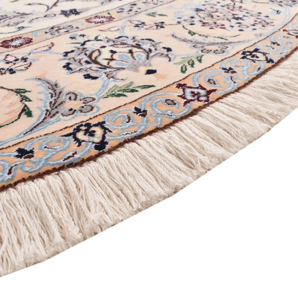 Persisk teppe - Nain - Premium rundt - 252 x 252 cm - krem
