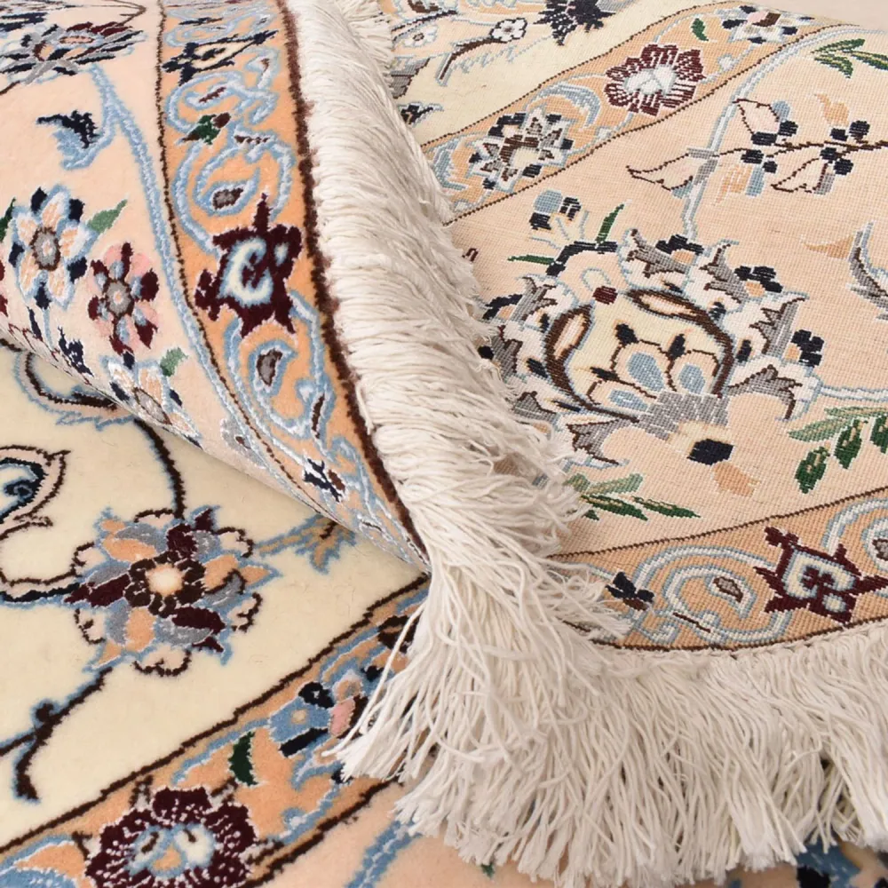 Persisk teppe - Nain - Premium rundt - 252 x 252 cm - krem