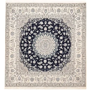 Persisk teppe - Nain - Premium square - 206 x 206 cm - mørkeblå