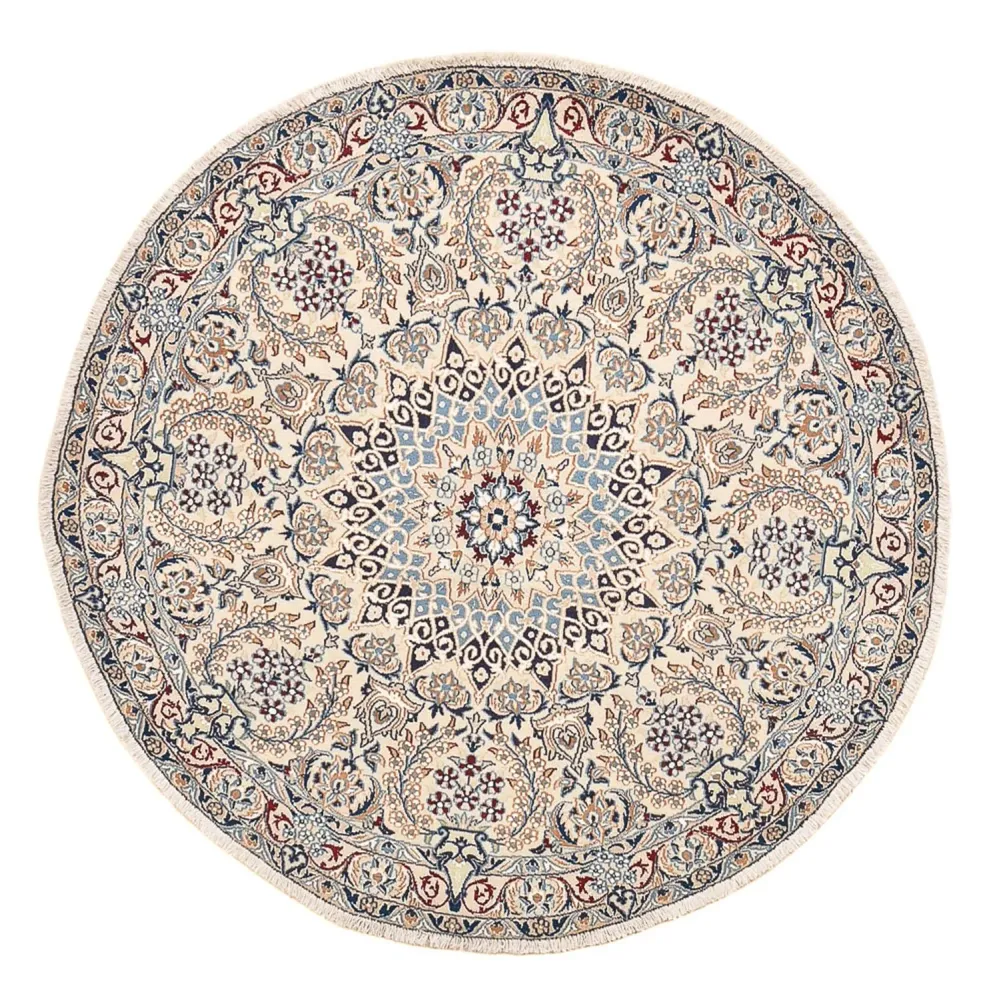 Persisk teppe - Nain - Royal rundt - 136 x 136 cm - grå