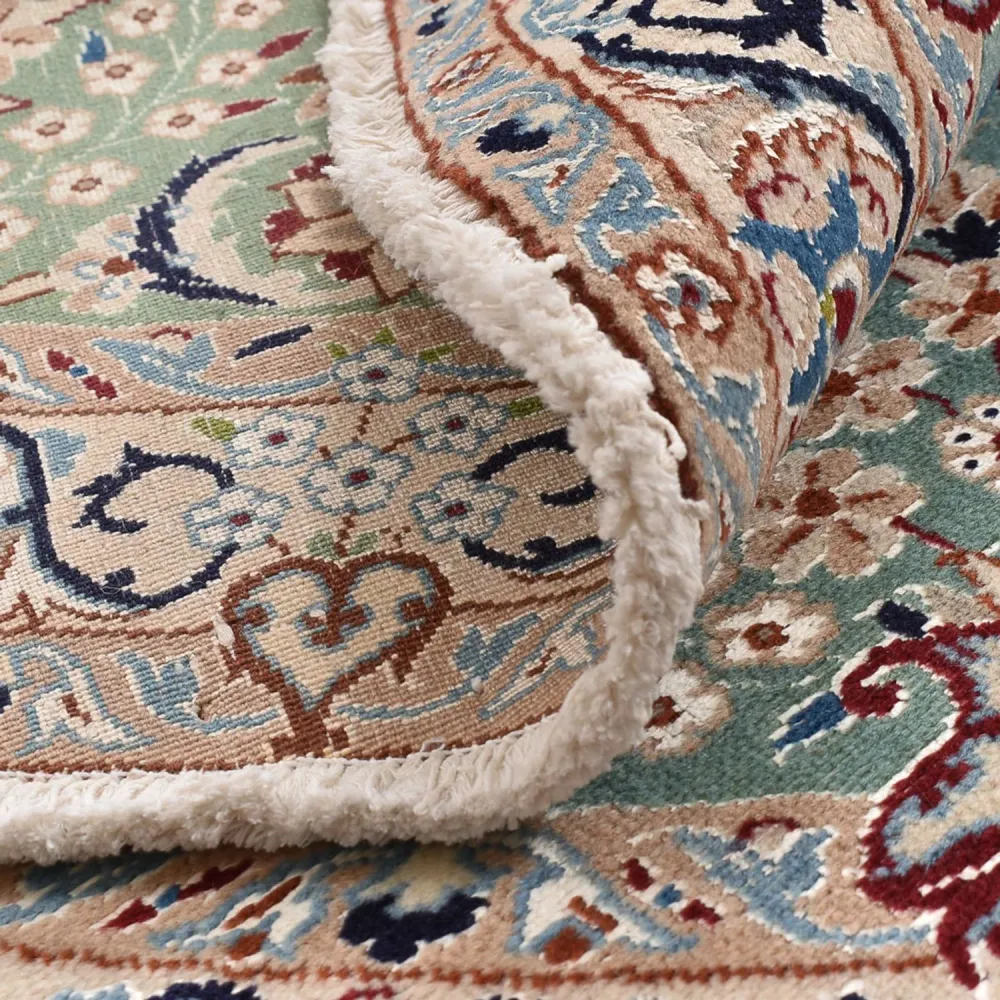 Persisk teppe - Nain - Royal rundt - 139 x 139 cm - lysegrønn