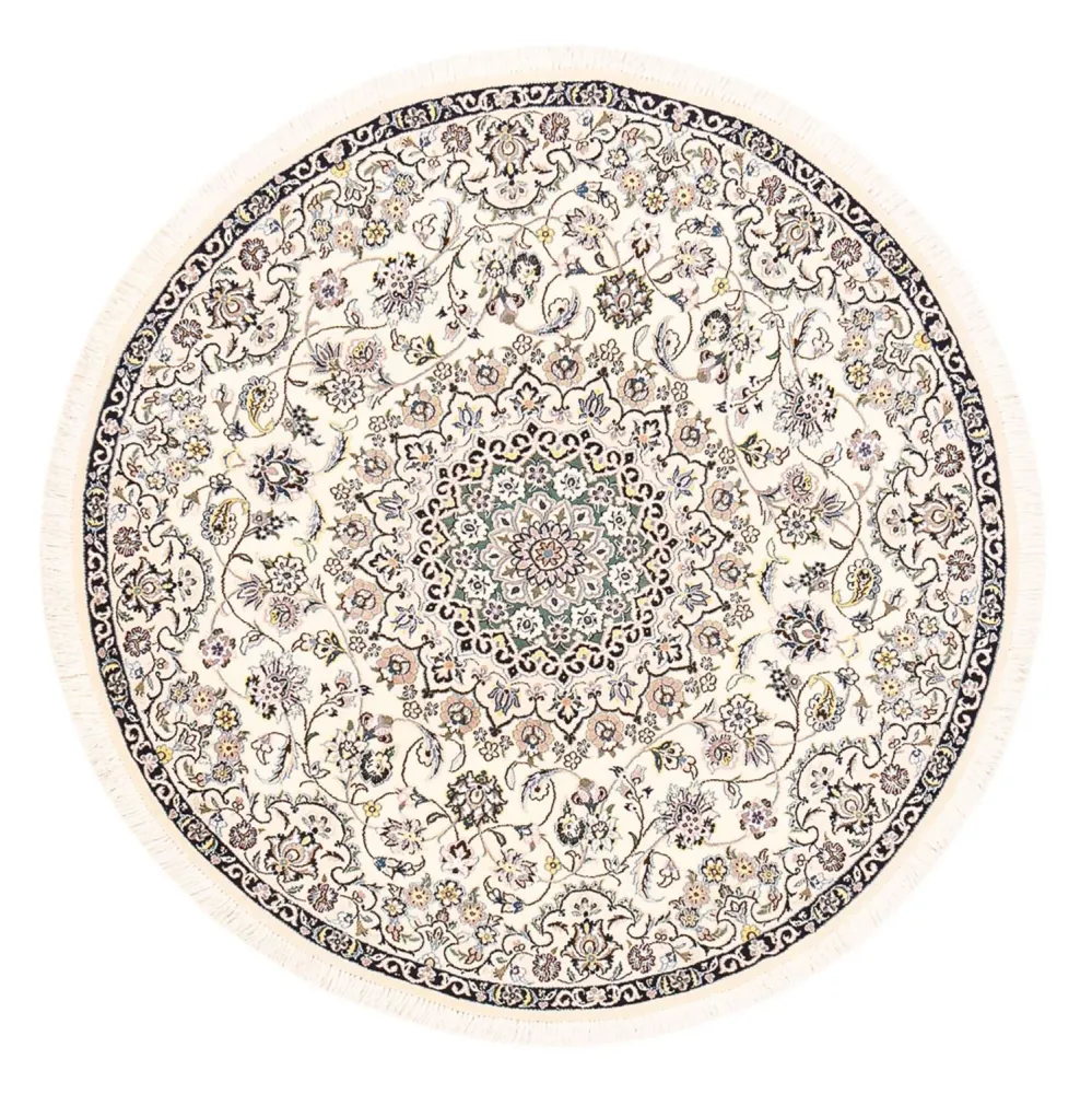 Persisk teppe - Nain - Royal rundt - 152 x 152 cm - krem