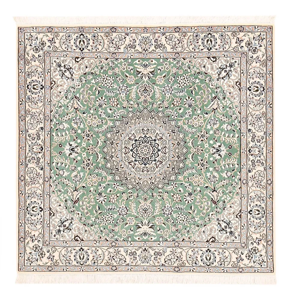 Persisk teppe - Nain - Royal square - 152 x 149 cm - lysegrønn