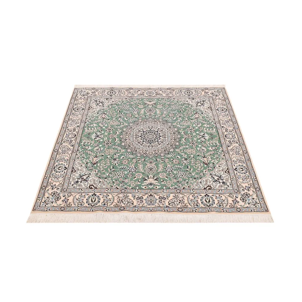 Persisk teppe - Nain - Royal square - 152 x 149 cm - lysegrønn