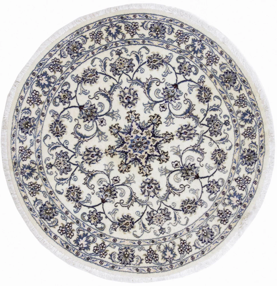 Persisk teppe - Nain rundt - 150 x 150 cm - krem