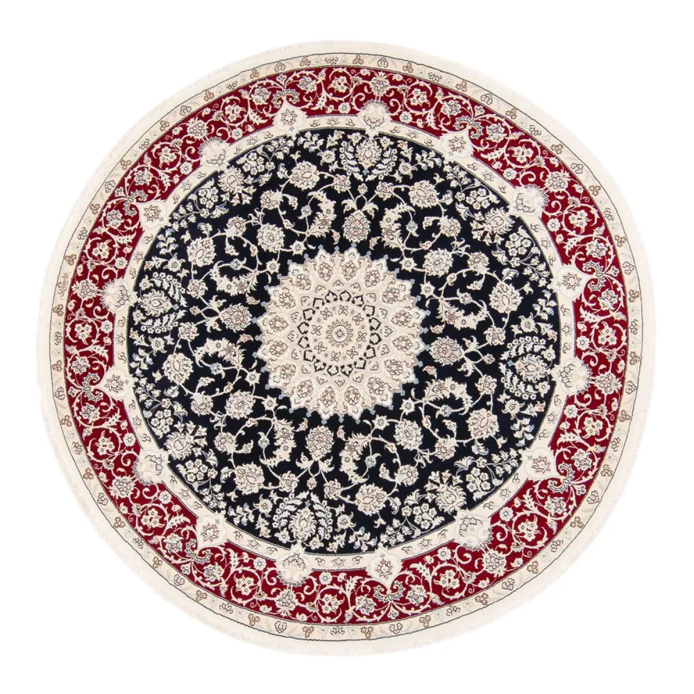 Persisk teppe - Nain rundt - 206 x 195 cm - mørkeblå