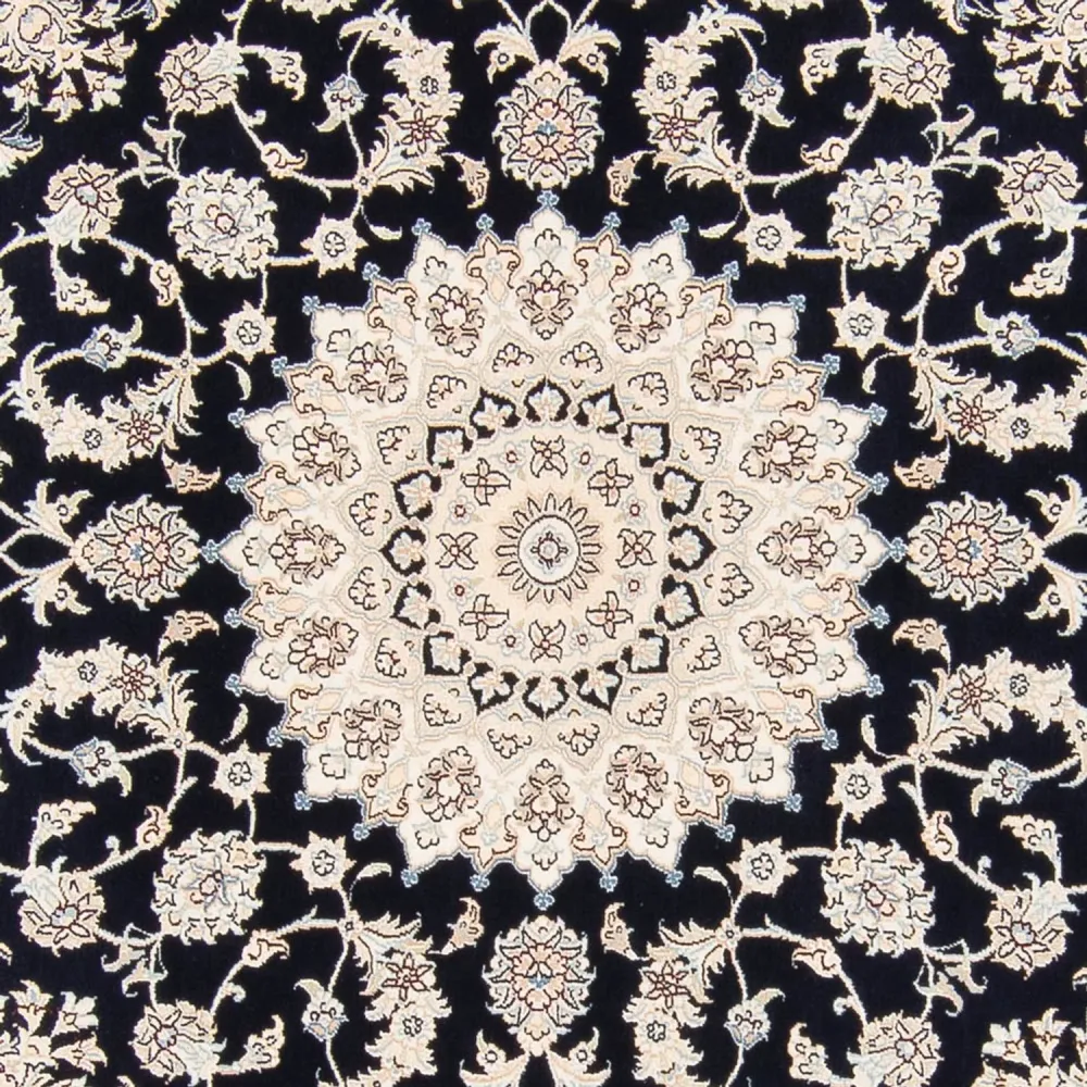 Persisk teppe - Nain rundt - 206 x 195 cm - mørkeblå
