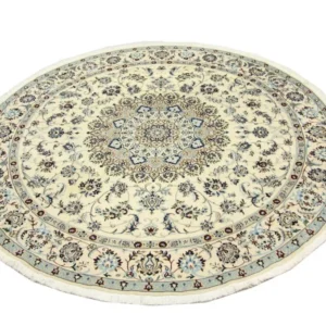 Persisk teppe - Nain rundt - 250 x 250 cm - naturhvit