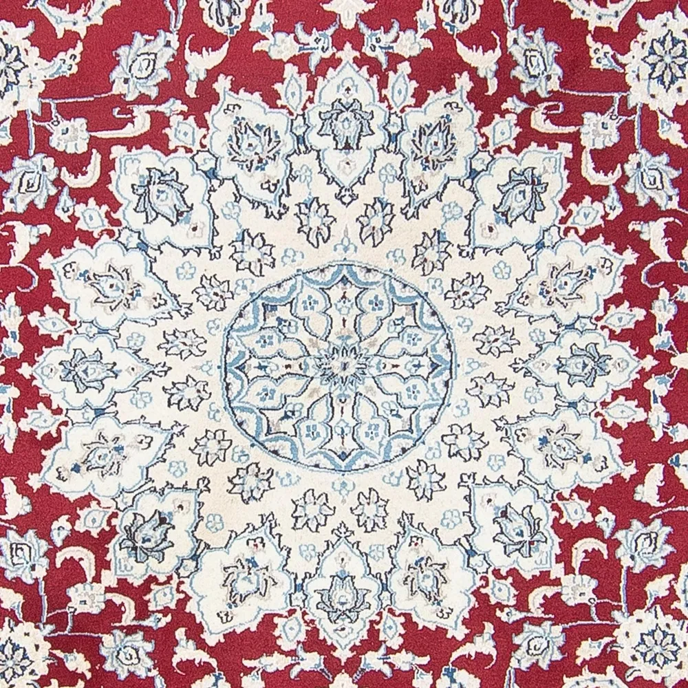 Persisk teppe - Nain rundt - 300 x 300 cm - mørk rød