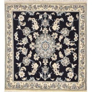 Persisk teppe - Nain square - 103 x 96 cm - mørkeblå