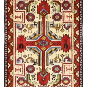 Persisk teppe - Nomadisk - 100 x 60 cm - flerfarget