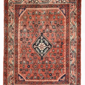 Persisk teppe - Nomadisk - 102 x 75 cm - lys rød