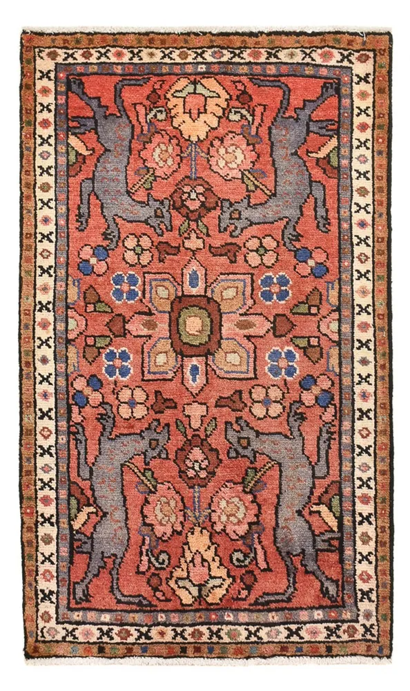 Persisk teppe - Nomadisk - 105 x 62 cm - lys rød