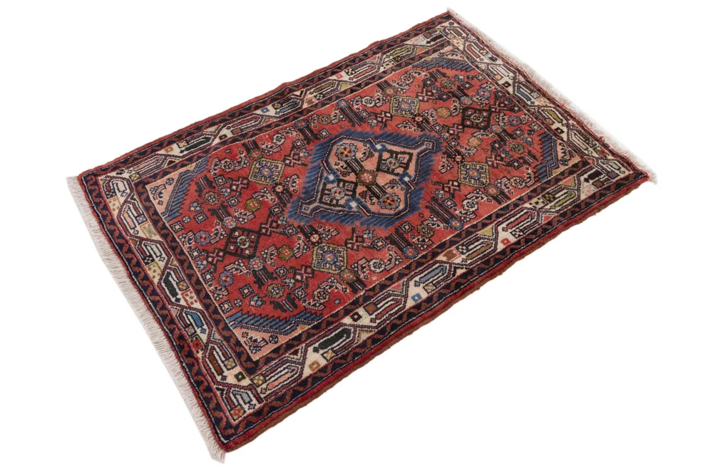 Persisk teppe - Nomadisk - 118 x 78 cm - mørk rød