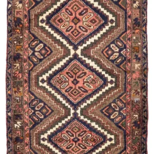 Persisk teppe - Nomadisk - 120 x 73 cm - lys rød