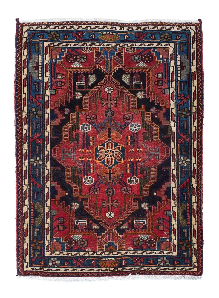 Persisk teppe - Nomadisk - 125 x 90 cm - mørk rød