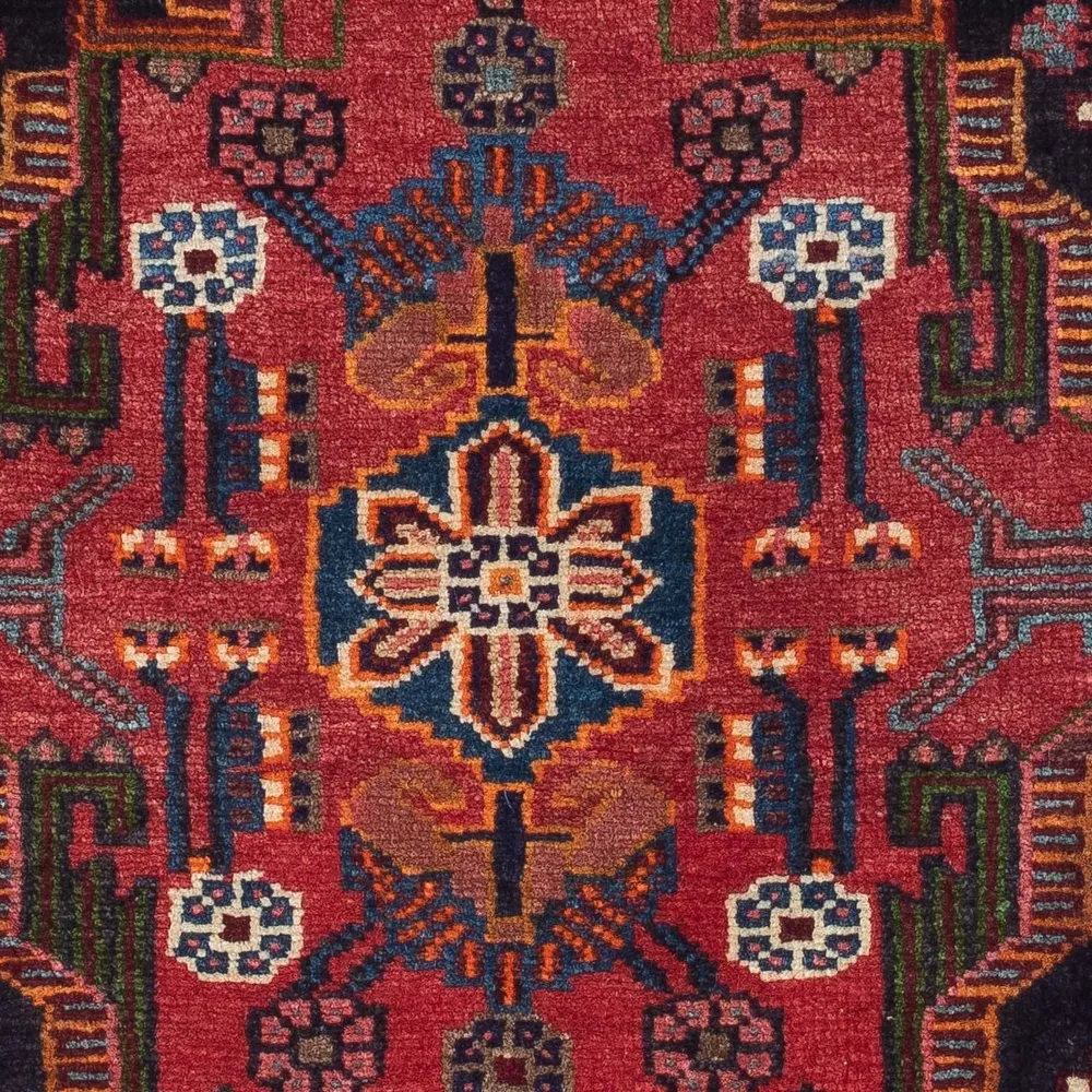 Persisk teppe - Nomadisk - 125 x 90 cm - mørk rød
