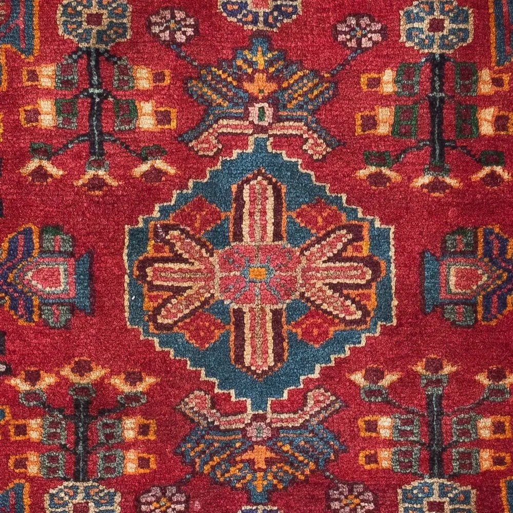 Persisk teppe - Nomadisk - 125 x 93 cm - mørk rød