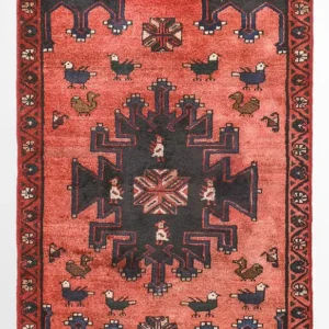 Persisk teppe - Nomadisk - 127 x 77 cm - lys rød