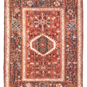 Persisk teppe - Nomadisk - 130 x 108 cm - lys rød