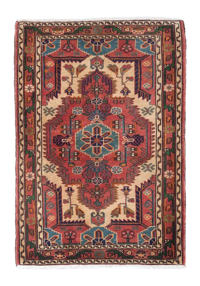 Persisk teppe - Nomadisk - 130 x 92 cm - lys rød