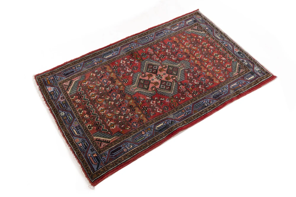 Persisk teppe - Nomadisk - 130 x 80 cm - mørk rød