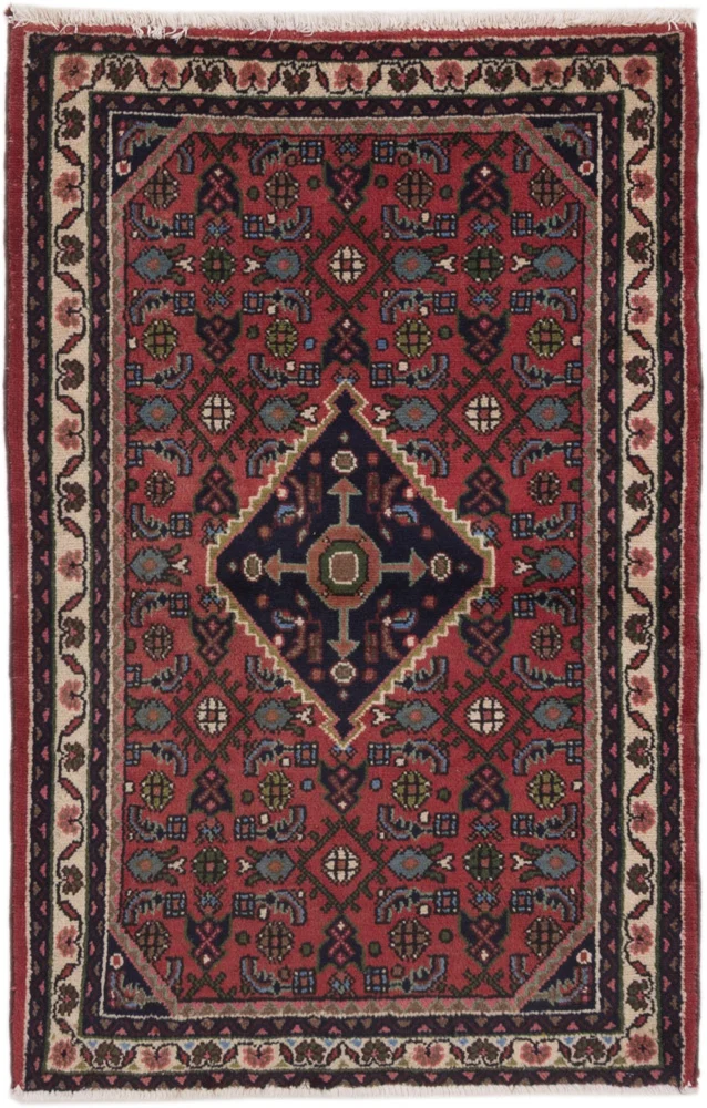 Persisk teppe - Nomadisk - 130 x 85 cm - mørk rød