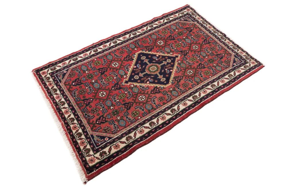 Persisk teppe - Nomadisk - 130 x 85 cm - mørk rød