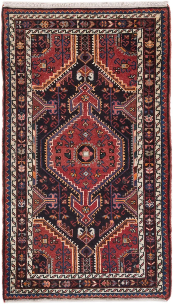 Persisk teppe - Nomadisk - 135 x 87 cm - mørk rød