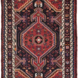 Persisk teppe - Nomadisk - 135 x 87 cm - mørk rød