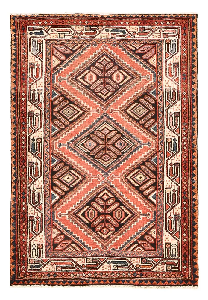 Persisk teppe - Nomadisk - 140 x 97 cm - lys rød