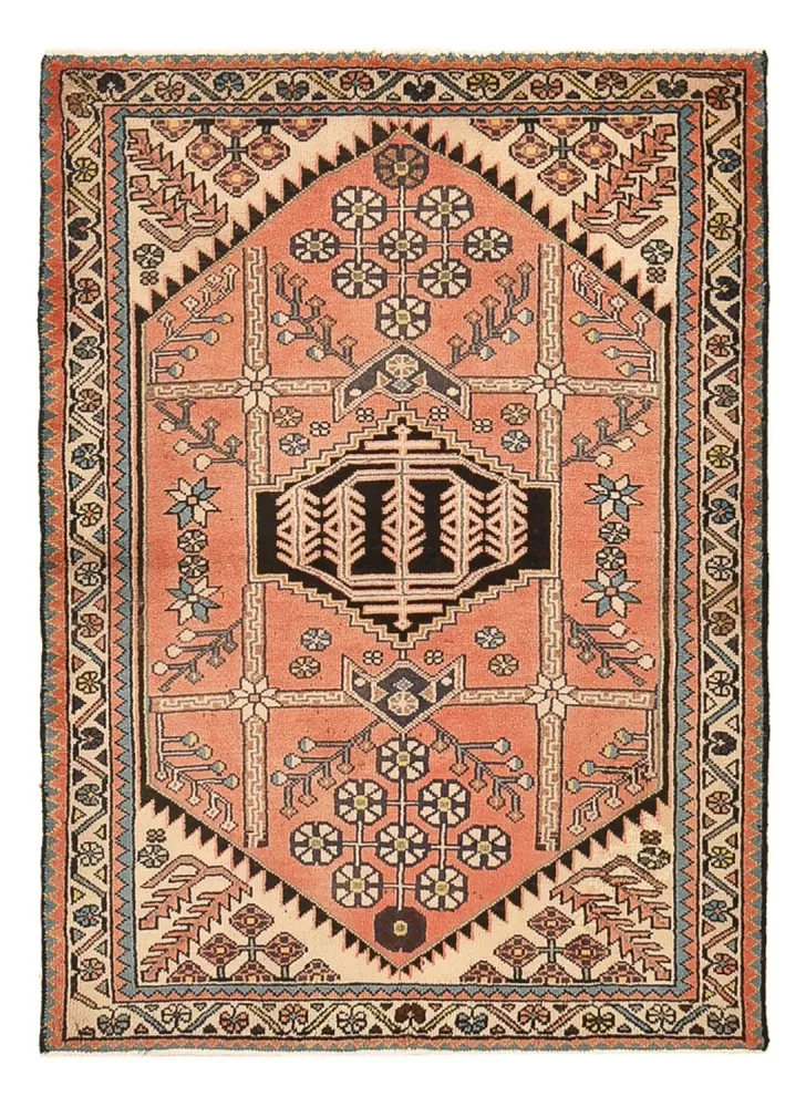 Persisk teppe - Nomadisk - 141 x 103 cm - lys rød