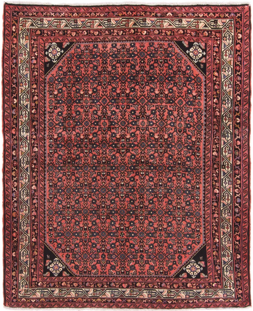 Persisk teppe - Nomadisk - 190 x 155 cm - mørk rød