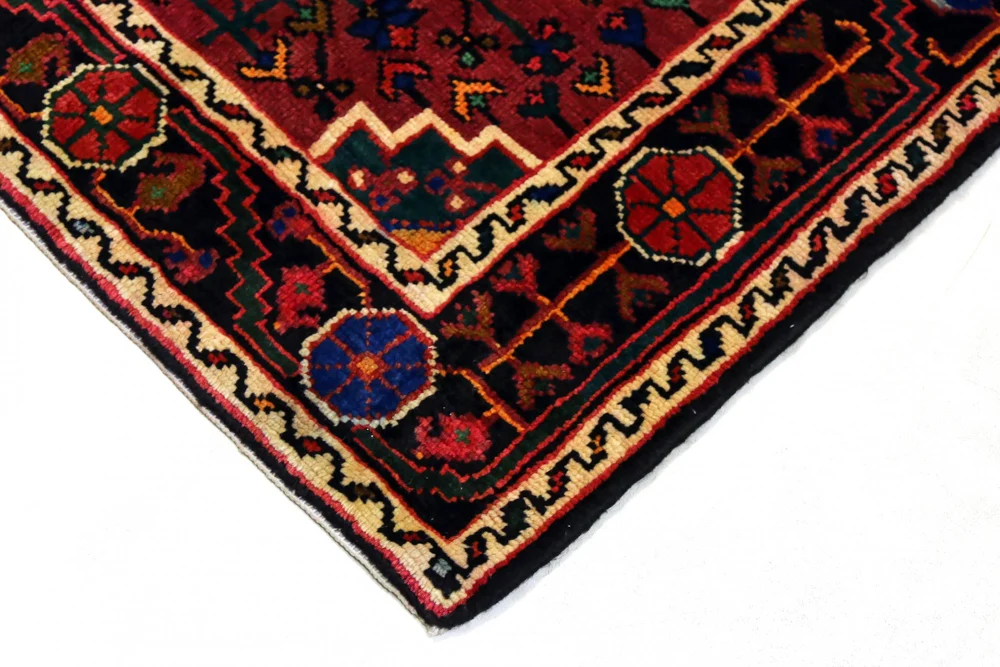Persisk teppe - Nomadisk - 200 x 128 cm - mørk rød