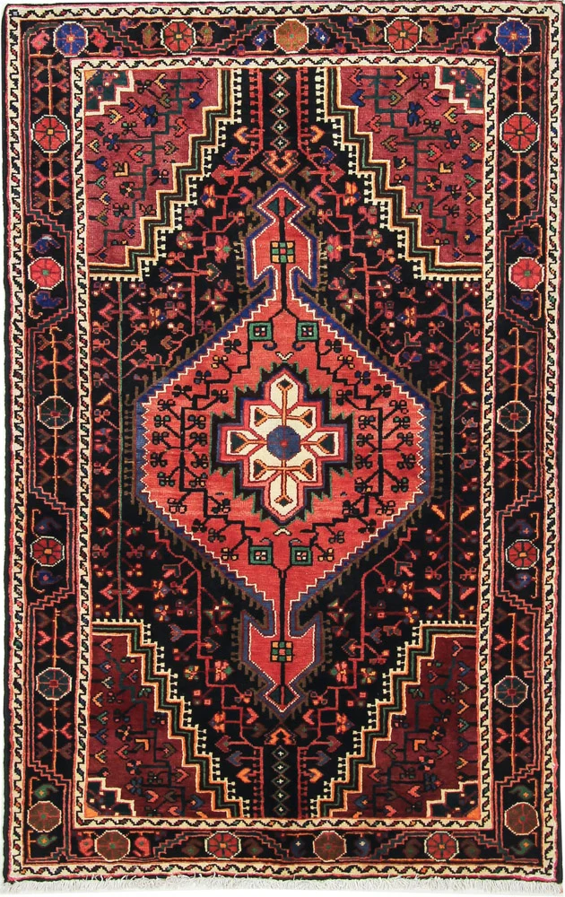 Persisk teppe - Nomadisk - 200 x 128 cm - mørk rød