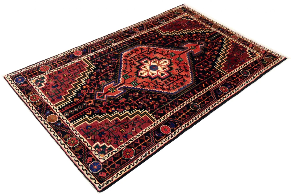 Persisk teppe - Nomadisk - 200 x 128 cm - mørk rød