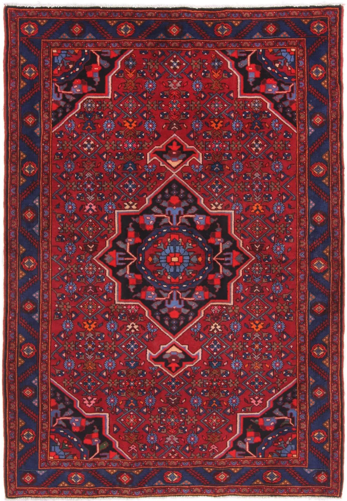 Persisk teppe - Nomadisk - 205 x 140 cm - mørk rød