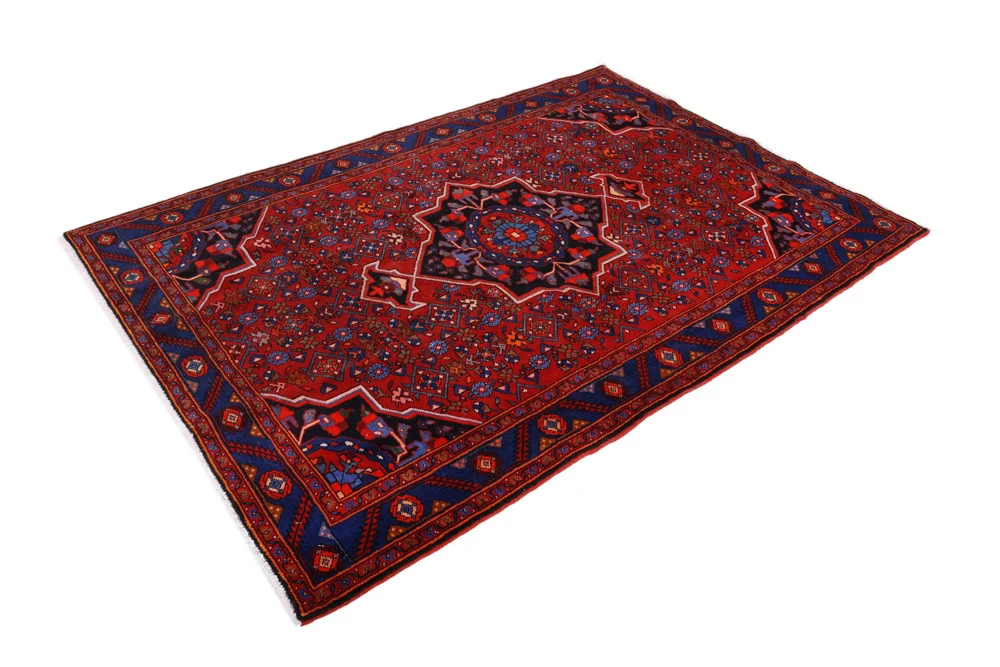 Persisk teppe - Nomadisk - 205 x 140 cm - mørk rød