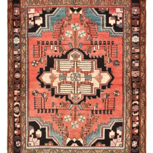 Persisk teppe - Nomadisk - 210 x 158 cm - lys rød