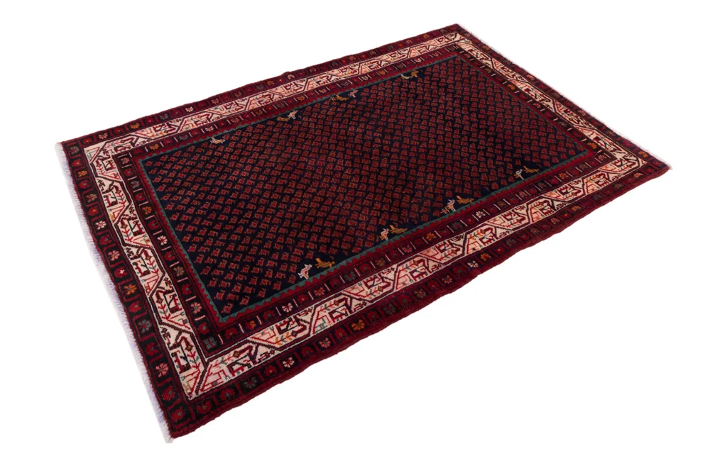 Persisk teppe - Nomadisk - 215 x 138 cm - mørk rød