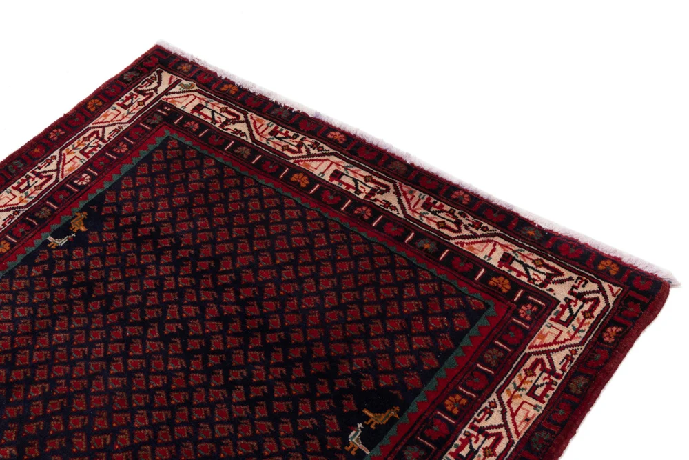 Persisk teppe - Nomadisk - 215 x 138 cm - mørk rød