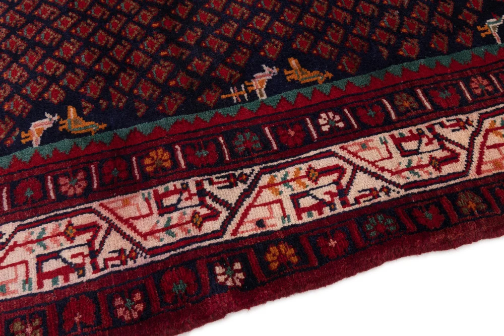 Persisk teppe - Nomadisk - 215 x 138 cm - mørk rød
