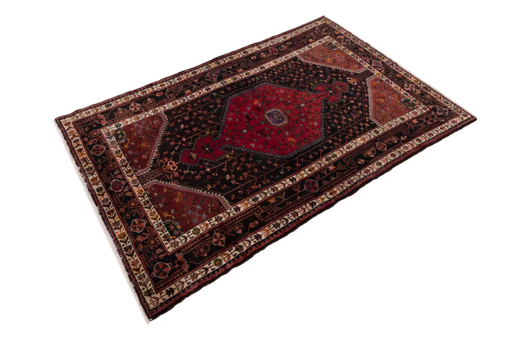 Persisk teppe - Nomadisk - 225 x 145 cm - mørk rød