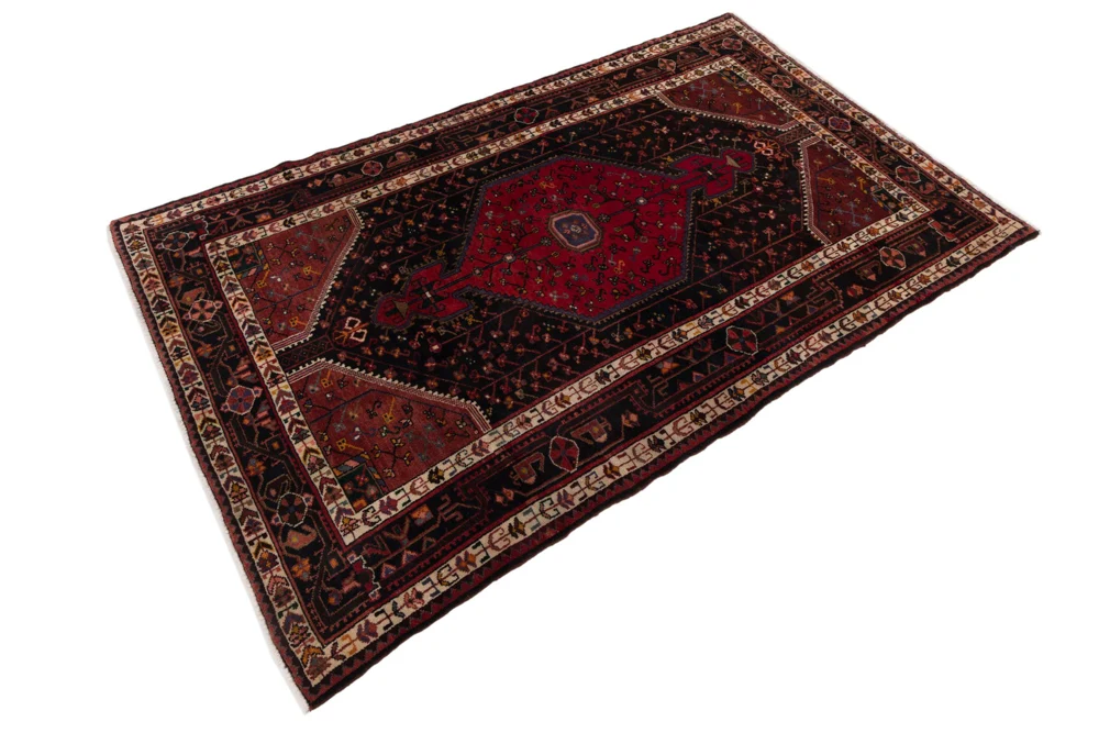 Persisk teppe - Nomadisk - 225 x 145 cm - mørk rød